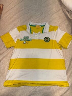 Disney Yellow & White Striped Polo Shirt